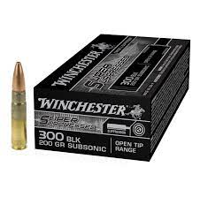 WINCHESTER SUPPRESSED 300 BLACKOUT 200G OPEN TIP 20PKT